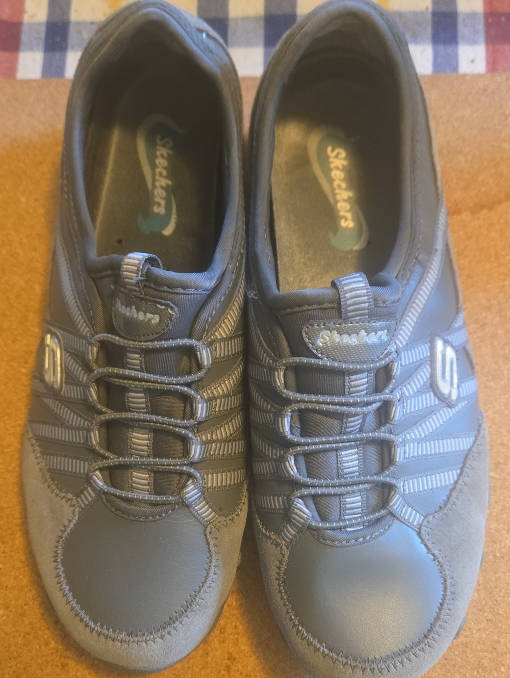 Skechers Women's Athletic Slip-On Sneakers in Charcoal Gray